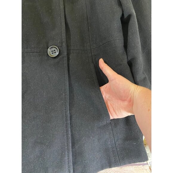 Marvin Richards New York Women's Black Button Front Coat - XL - Picture 5 of 12